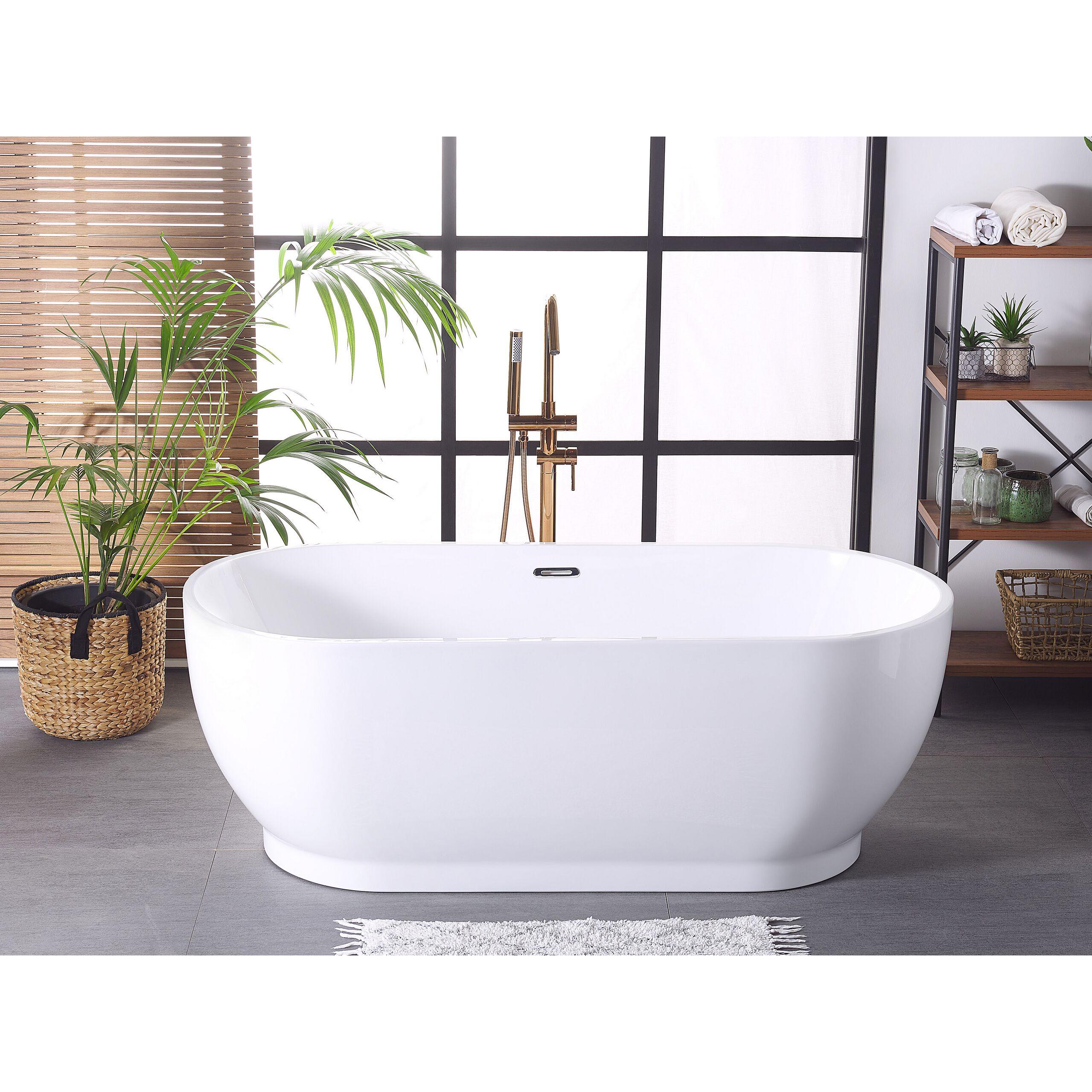 Thumbnail - Beliani, Badewanne, Badewanne freistehend weiss oval 170 x 78 cm LEVERA (276 l, 78 cm)