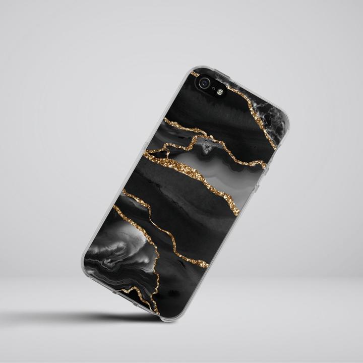 Produktbild DeinDesign Silikon Hülle für Apple iPhone 5s Handyhülle Case Smartphone Schutzhülle Glitzer Look Marmor (Apple iPhone 5s)