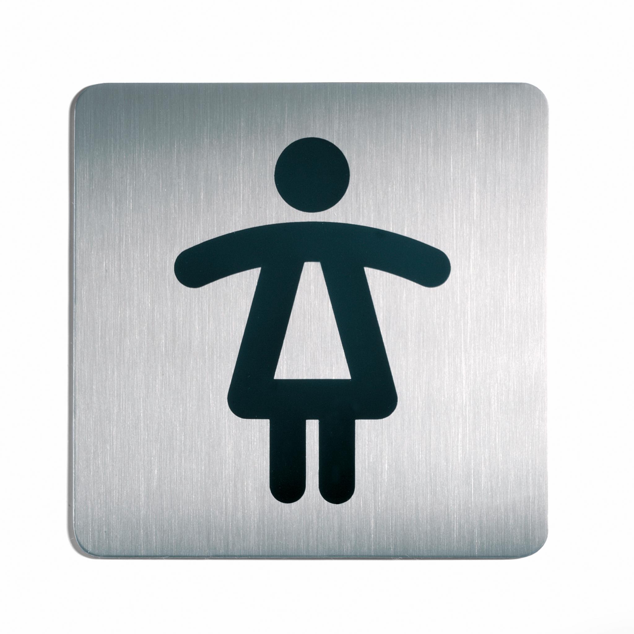 Durable, Informationsschild, Piktogramm "WC Damen" quadratisch 15,0 x 15,0 cm
