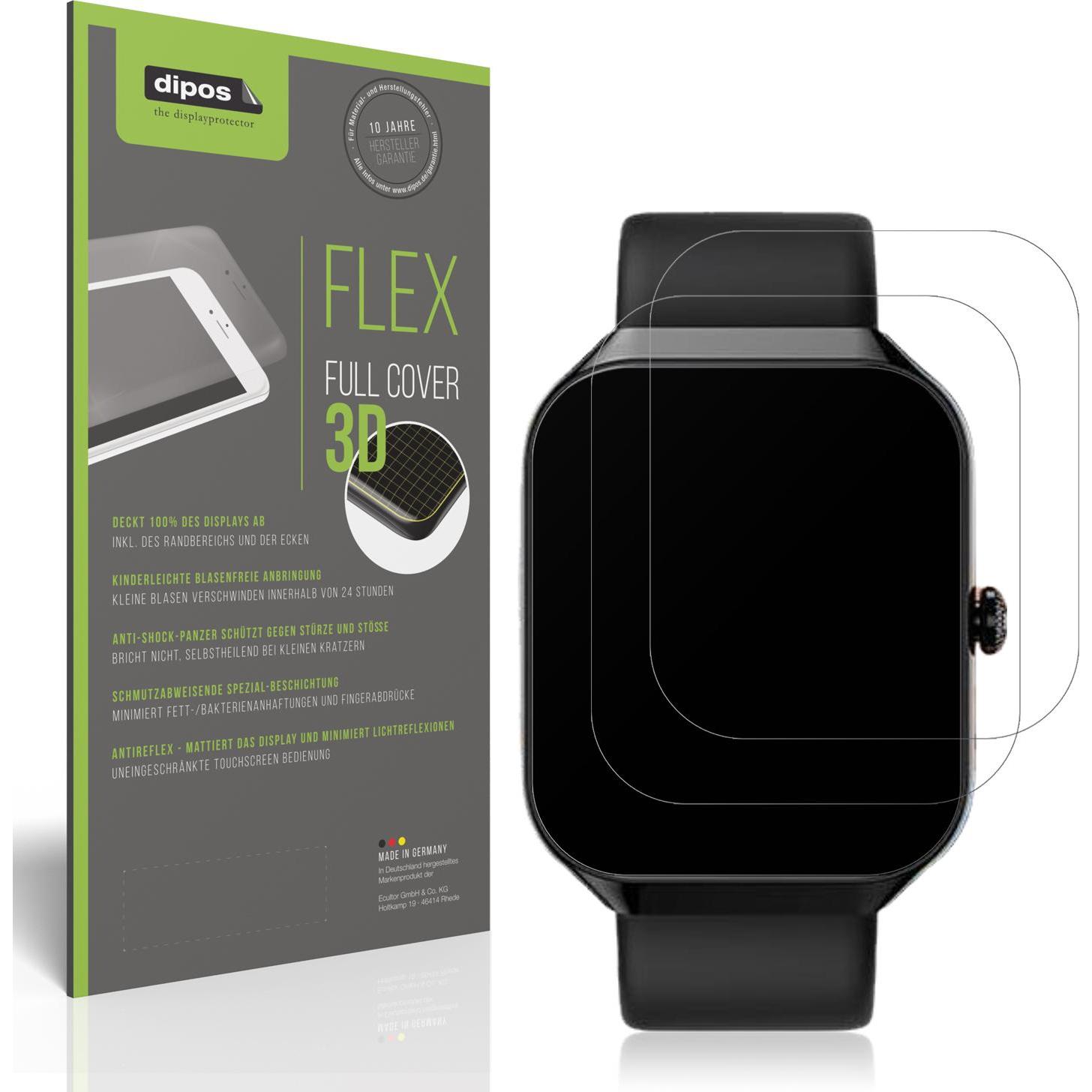Dipos Full Cover Schutzfolie Matt, Smartwatch Schutzfolie, Transparent