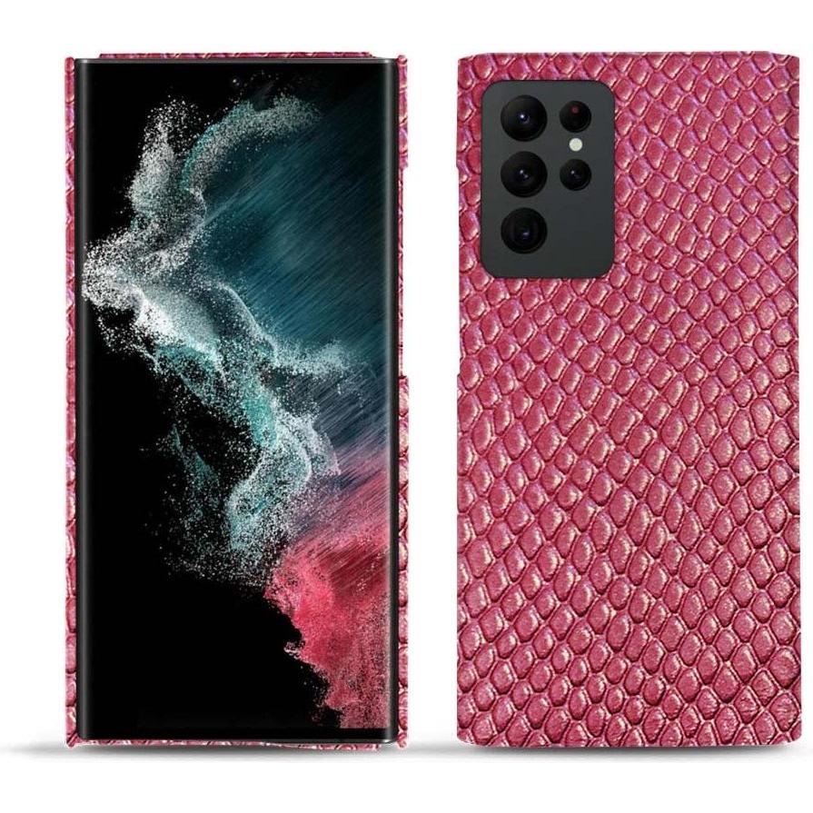 Noreve Lederschutzhülle (Samsung Galaxy S22 Ultra), Smartphone Hülle, Rosa