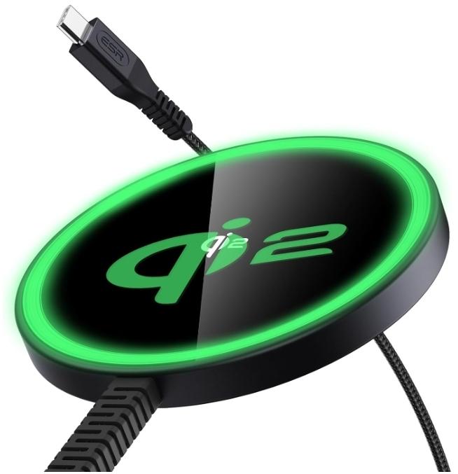 Actual product image ESR Halolock Qi2 Mini Wireless Charger 15W with MagSafe - Black (15 W)