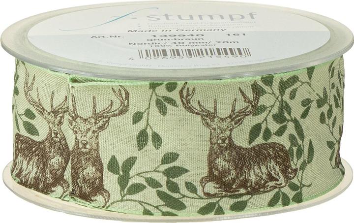 Produktbild Viana Weihnachtsband mit Hirsch-Motiv für Dekorationen und Geschenkverpackungen