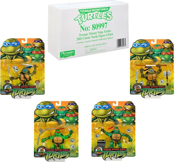 Produktbild Playmates Teenage Mutant Ninja Turtles Classic 2003 Actionfiguren 4-Pack Turtle