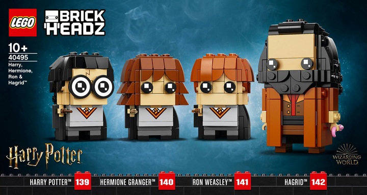 Immagine prodotto LEGO BrickHeadz - Harry, Hermione, Ron e Hagrid (40495, LEGO Brickheadz, Set LEGO rari)