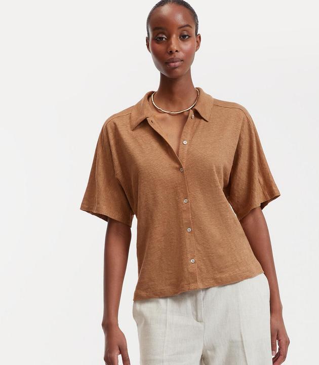 Actual product image La Redoute Collections Kurzärmeliges Poloshirt aus Leinen (S)