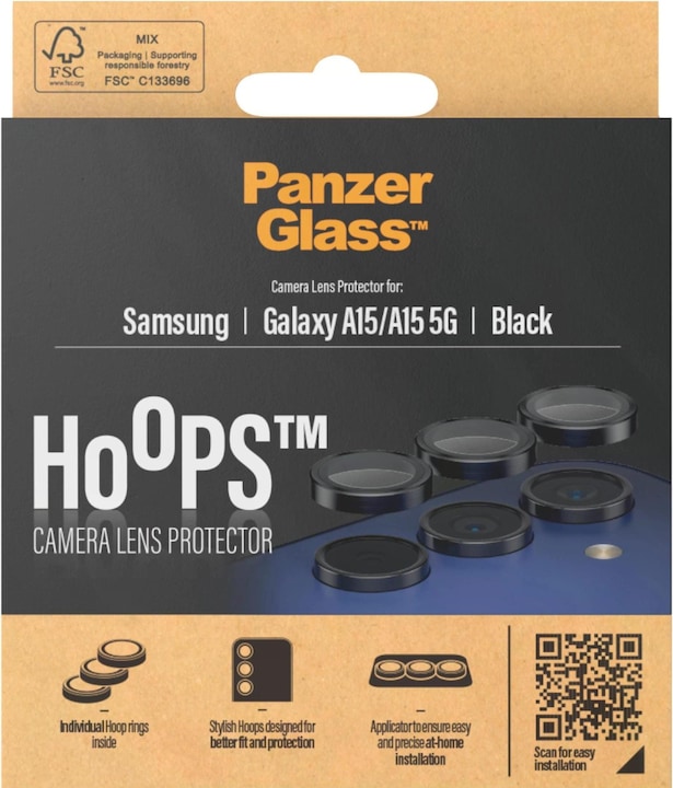 Actual product image PanzerGlass Hoops Camera Lens Protector (1 Piece, Samsung Galaxy A15, Samsung Galaxy A14 5G)