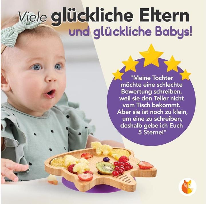 Kleiner Fuchs Teller mit Saugnapf & Lffel, Einhorn Design
