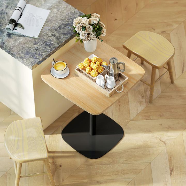 Actual product image Homcom Esstisch MDF, Stahl Naturholz (60 x 60 x 75 cm)