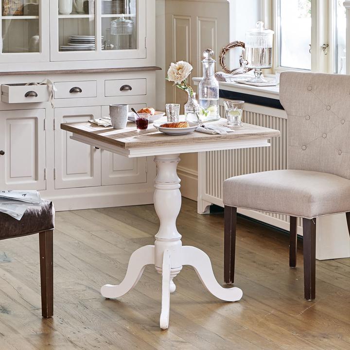 Actual product image Loberon Table Kingston white/brown (70, H, B)