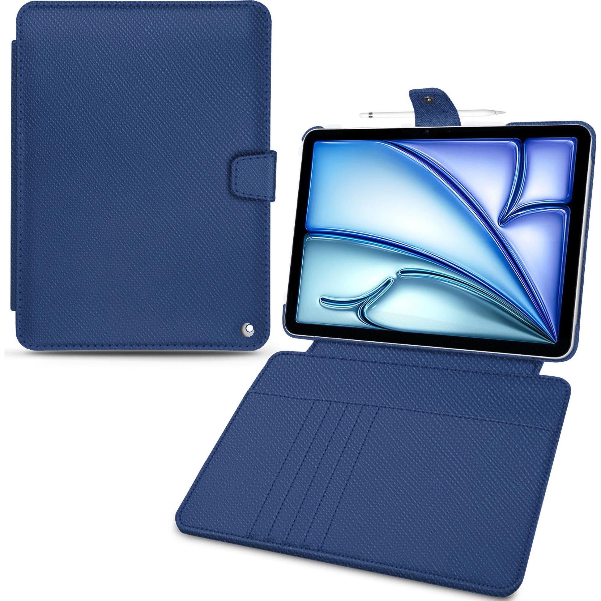 Noreve Lederschutzhülle Wallet (iPad Air 2022 (5. Gen), iPad Air 2020 (4. Gen)), Tablet Hülle, Blau