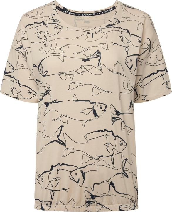 Image du produit Laurasøn T-Shirt, oversized, Fische-Print, Rundhals, OEKO-TEX (L)