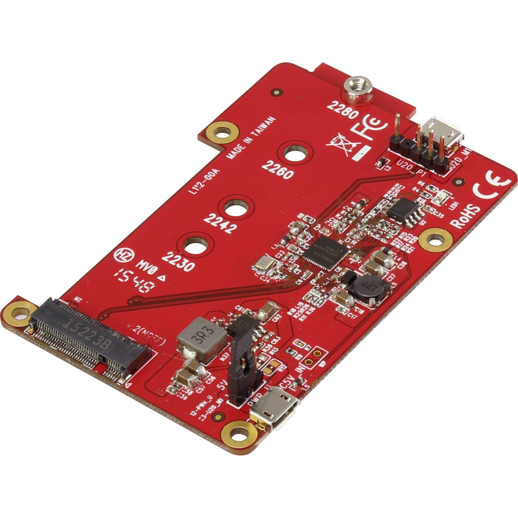 Thumbnail - Renkforce M.2 SATA SSD Erweiterungs-Platine für den Pi, Entwicklungsboard Zubehör