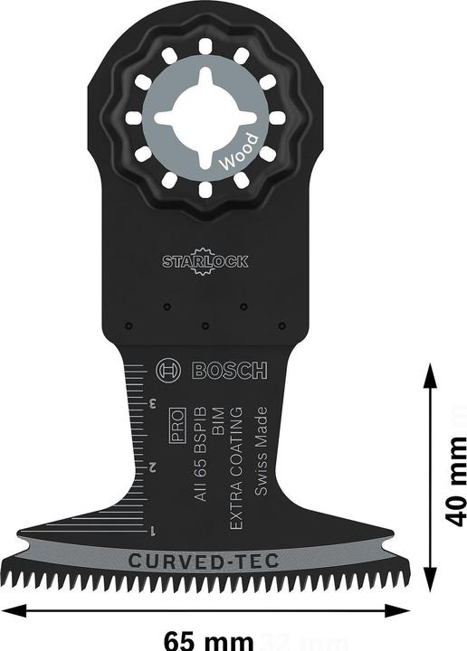 Productafbeelding Bosch Professional Zubehör PRO AII 65 BSPIB mes voor multifunctioneel gereedschap, 65 x 40 mm