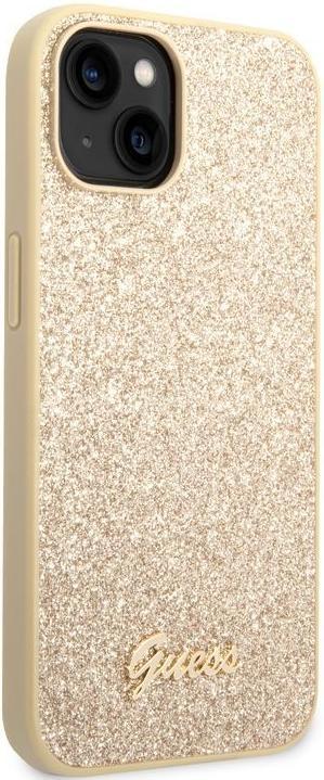 Productafbeelding Guess GUHCP14SHGGSHD iPhone 14 6.1" złoty/goud hard case Glitter Script (Apple iPhone 14)