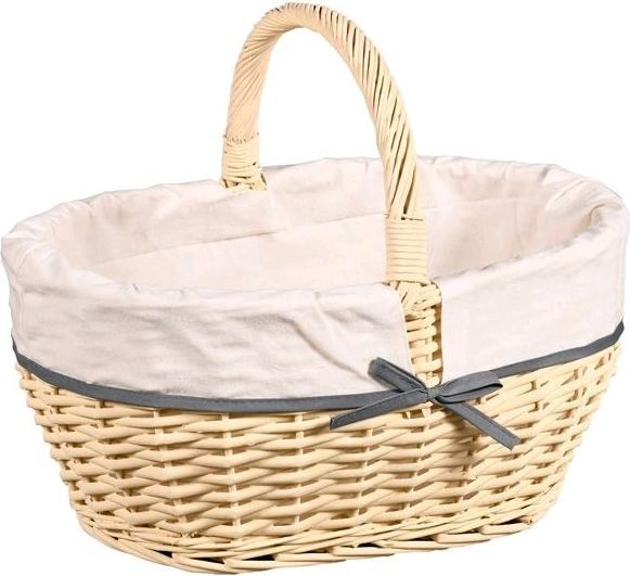 Kesper Shoppingkorb Weide Natur mit Textilfutter 45x34x37 cm