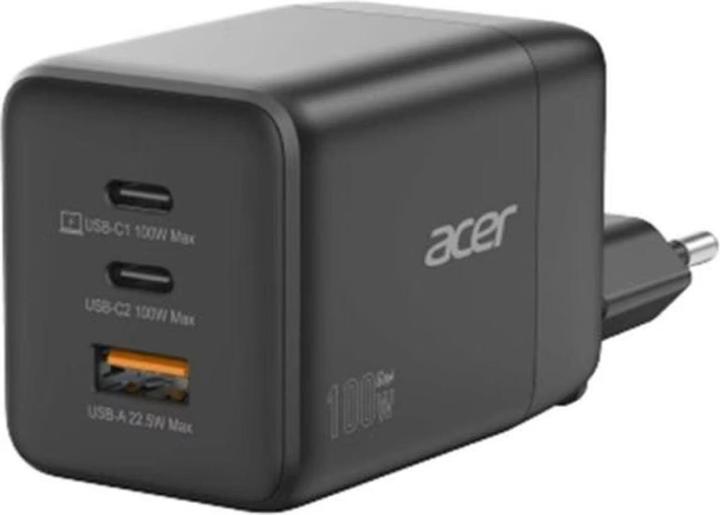 Produktbild Acer GaN charger 2x USB-C + 1x USB-A black (100 W, 3 Ports)
