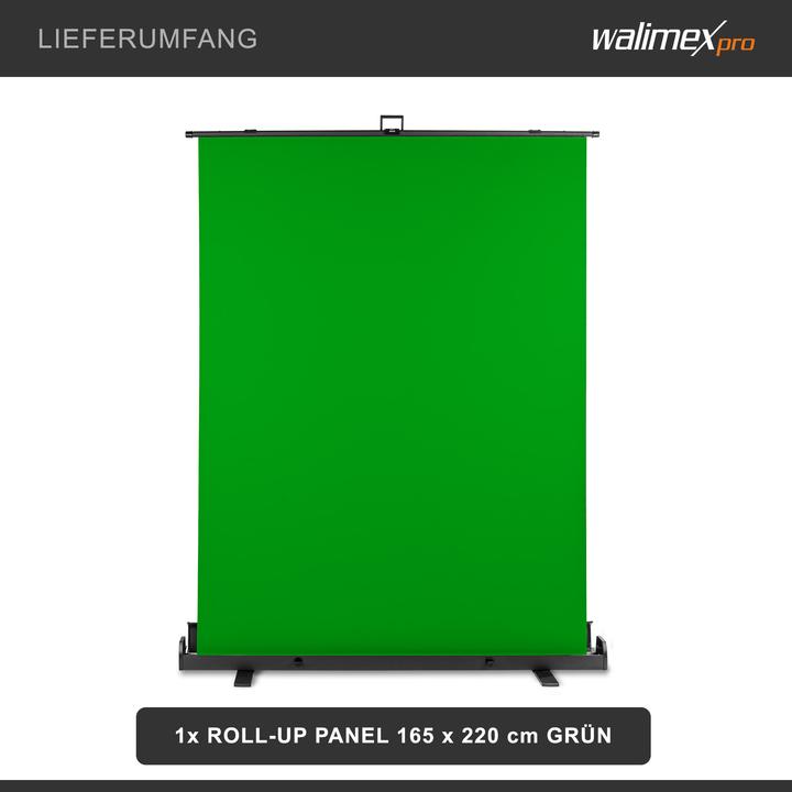 Produktbild Walimex pro Roll-up Panel Hintergrund grün 165x220 (165 cm, 220 cm)