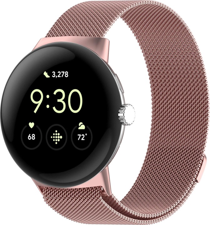 Actual product image Cover-Discount Google Pixel Watch 3 - 45mm - Magnetisches Ersatzarmband Milanese (Stainless steel)