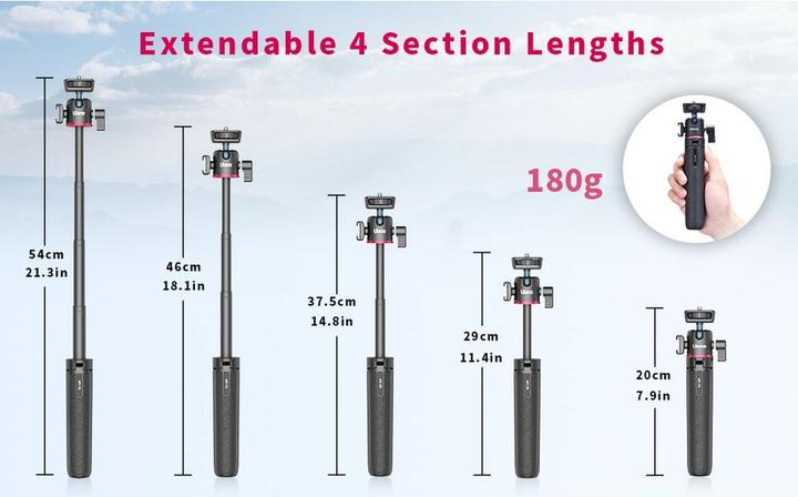 Image du produit Ulanzi MT-73 Selfie Stick Vlog Tripod Cold Shoe Mount 54cm