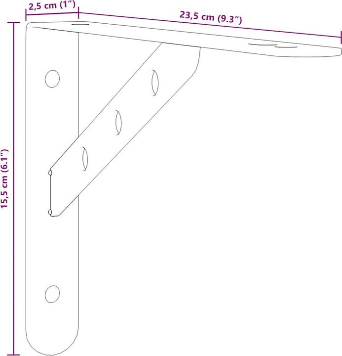 Actual product image vidaXL Shelf supports 4 pcs. Noble