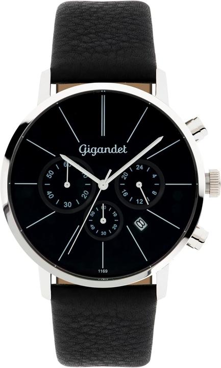 Gigandet Chronographe élégant étanche avec affichage de la date et fonction arrêt (Chronographe, Montre analogique)