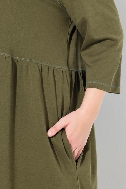 Produktbild Ulla Popken Jersey-Maxikleid, Stehkragen, 3/4-Arm (46, 48)