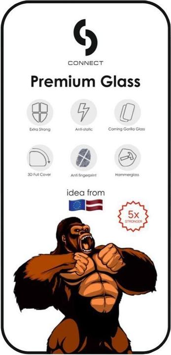 Actual product image Connect iPhone 16 Corning Gorilla Glass Anti-Static 3D Full Cover 10X Stronger (1 Piece, Apple iPhone 16)