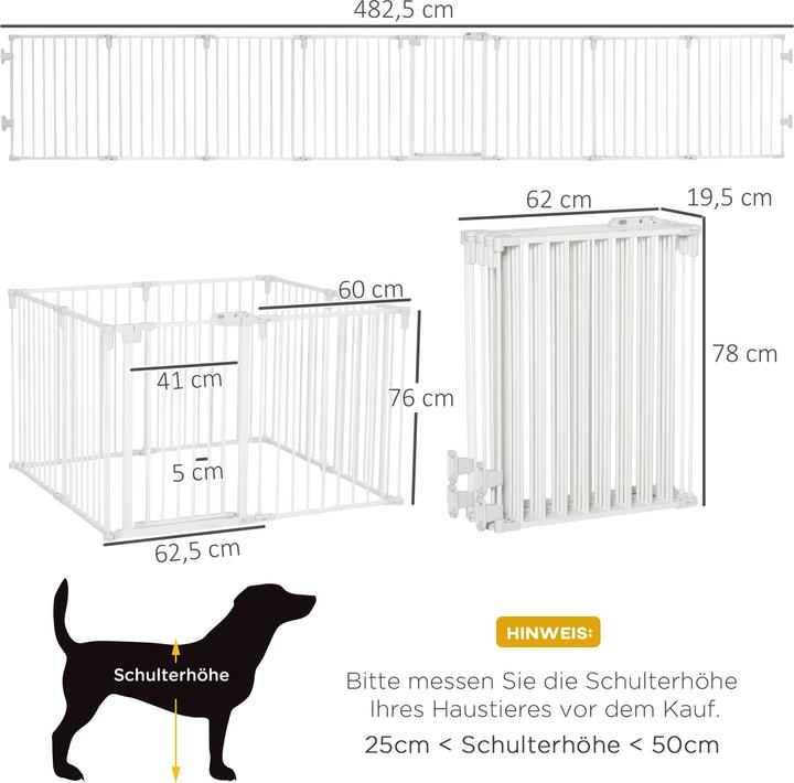 Actual product image PawHut Dog barrier consisting of 8 panels (62.50 cm)