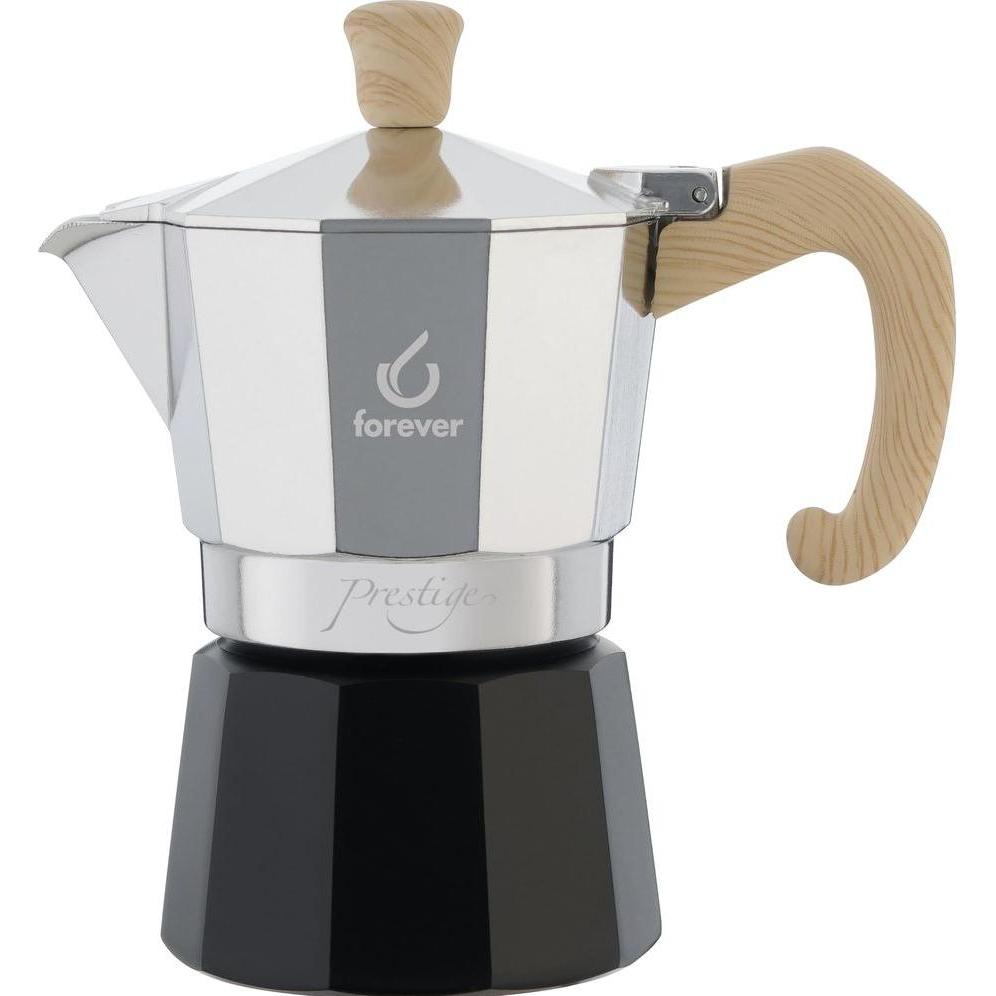 Forever Nero/Argento Caffettiera, Caffettiera Moka,