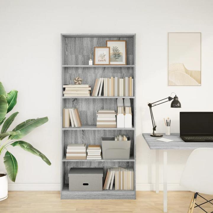 Produktbild vidaXL Bücherregal Regal Standregal Büroregal Aufbewahrungsregal Grau Sonoma (80 x 24 x 176 cm)