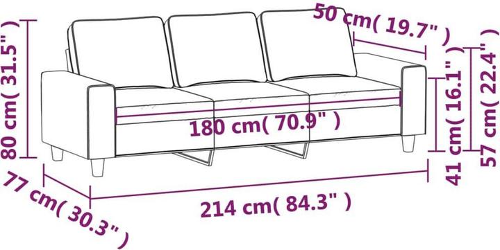 Produktbild vidaXL 3-Sitzer-Sofa (3-Sitzer)