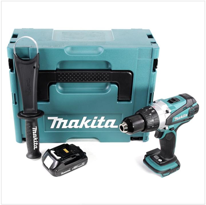 Produktbild Makita DDF 458 Y1J 18V Akku Bohrschrauber 91 Nm im Makpac mit 1x BL1815N 1,5 Ah Akku