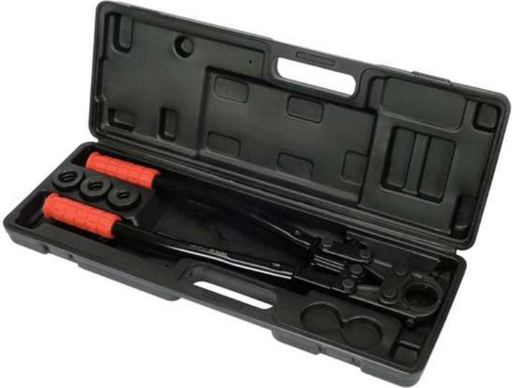 Produktbild Yato Profi Rohrpresszange 4-teilig, für Verbundrohre PE RT PEX Al PEX PEX-AI-PEX Aluminium, 16-26 mm (420 mm)