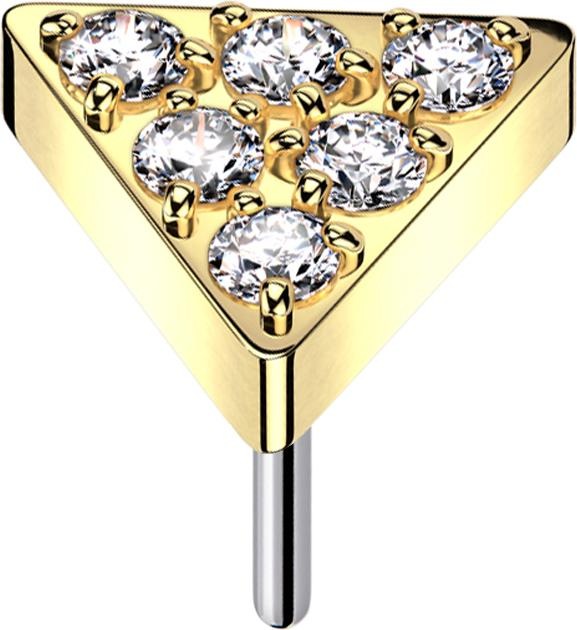 Produktbild Star Piercing Threadless Dreieck vergoldet Kristalle silber (ohne Messing, Titan G23)