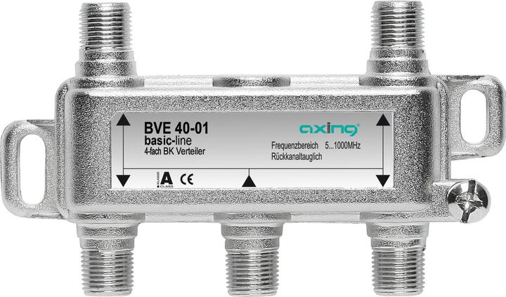 Axing BVE 40-01 Répartiteur 4 voies UE 10 - 5...1006MHz- adapté au multimédia- entrées et sorties