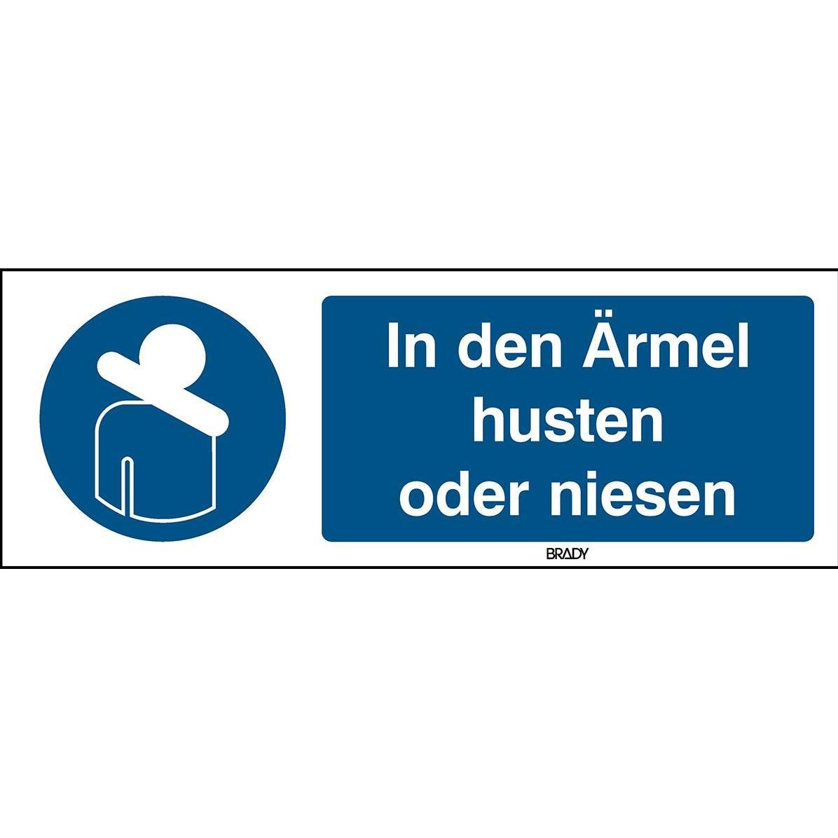 Brady Sicherheitsschild - Husten oder niesen Sie in Ihre Armbeuge (307161)