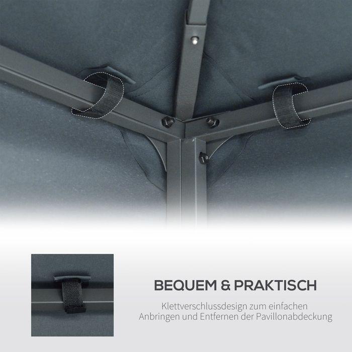 Produktbild Swisshandel24 Ersatzdach Pavillondach für Metallpavillon Gartenpavillon Partyzelt Gartenzelt Polyester 3x3m Kohleg (300 cm, 300 cm)