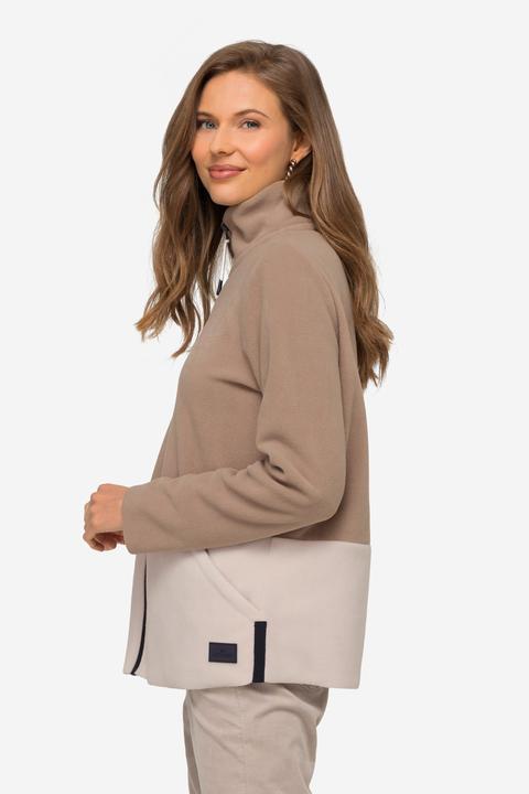 Image du produit Laurasøn Veste en polaire zippée à larges rayures color block, col rond et manches longues. Label OEKO-TEX (L)