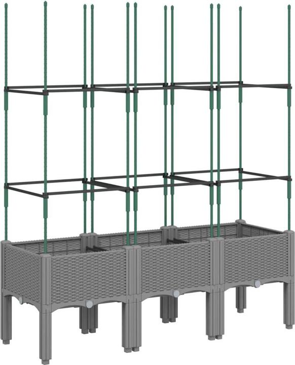 Image du produit vidaXL Bac à plantes avec treillis PP