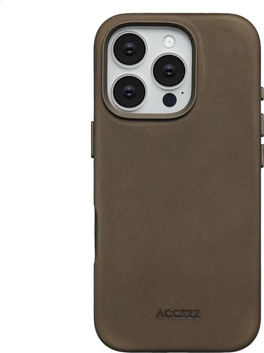 Actual product image Accezz Vintage Leather MagSafe Backcover Apple iPhone 16 Pro - Rustic Brown (Apple iPhone 16 Pro)