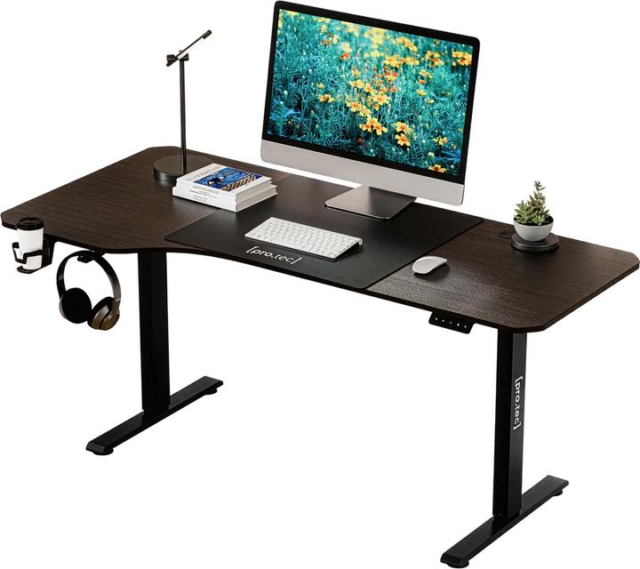 Produktbild Pro-Tec Höhenverstellbarer Tisch Stryn 160x75 cm Walnussoptik