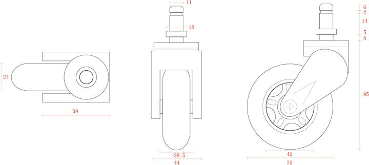 Produktbild Akracing Rollerblade Rollen 5 Stück
