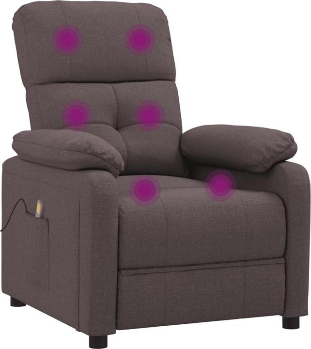 Immagine prodotto vidaXL Poltrona massaggiante Poltrona TV Poltrona relax Poltrona reclinabile Tessuto marrone scuro