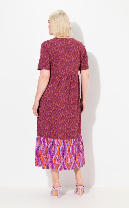 Produktbild Ulla Popken Jerseykleid, Mustermix, Carree-Ausschnitt, Halbarm (58)
