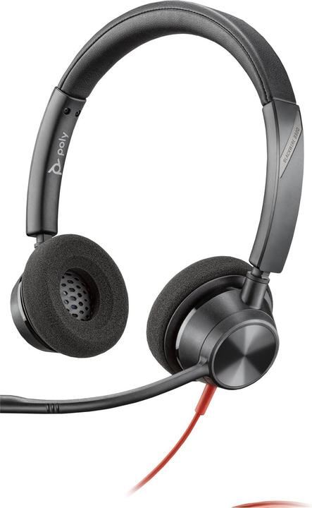 Actual product image Poly Blackwire 3320 USB-C stereo headset, certified for Microsoft Teams, + USB-C/A adapter (Cable, USB-C)