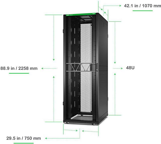 Produktbild APC NetShelter SX Server Rack Gen 2 48U 2258H x 750W x 1070D mm w/ Sides Black (48 HE, 19 Zoll Rack)