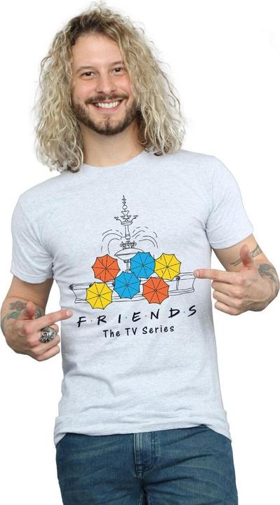 Actual product image Friends Mens Fountain And Umbrellas T-Shirt (L)