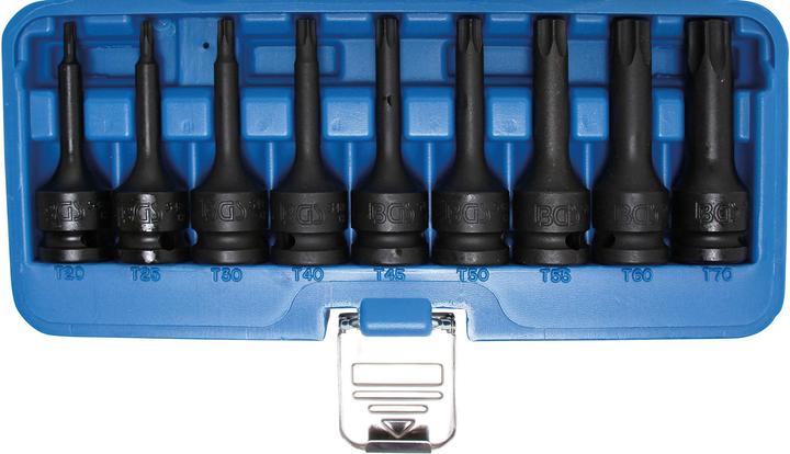 Produktbild BGS Kraft-Bit-Einsatz-Satz | Antrieb Innenvierkant 12,5 mm (1/2") | T-Profil (für Torx) T20 - T70 | 9... (Innensechsrund TX)
