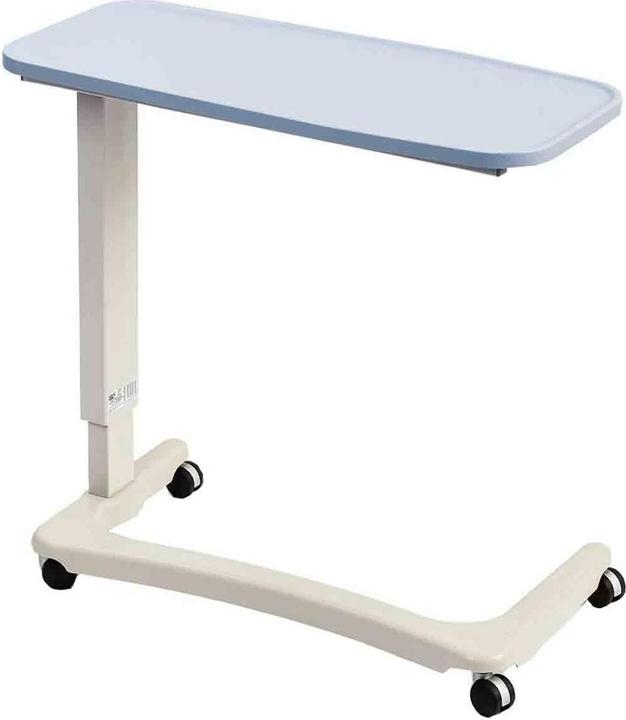 NRS Healthcare NRS EasyLift N43577 OverbedOverchair Table Modern Blue HeightAdjustable Curved Wheelchair Base